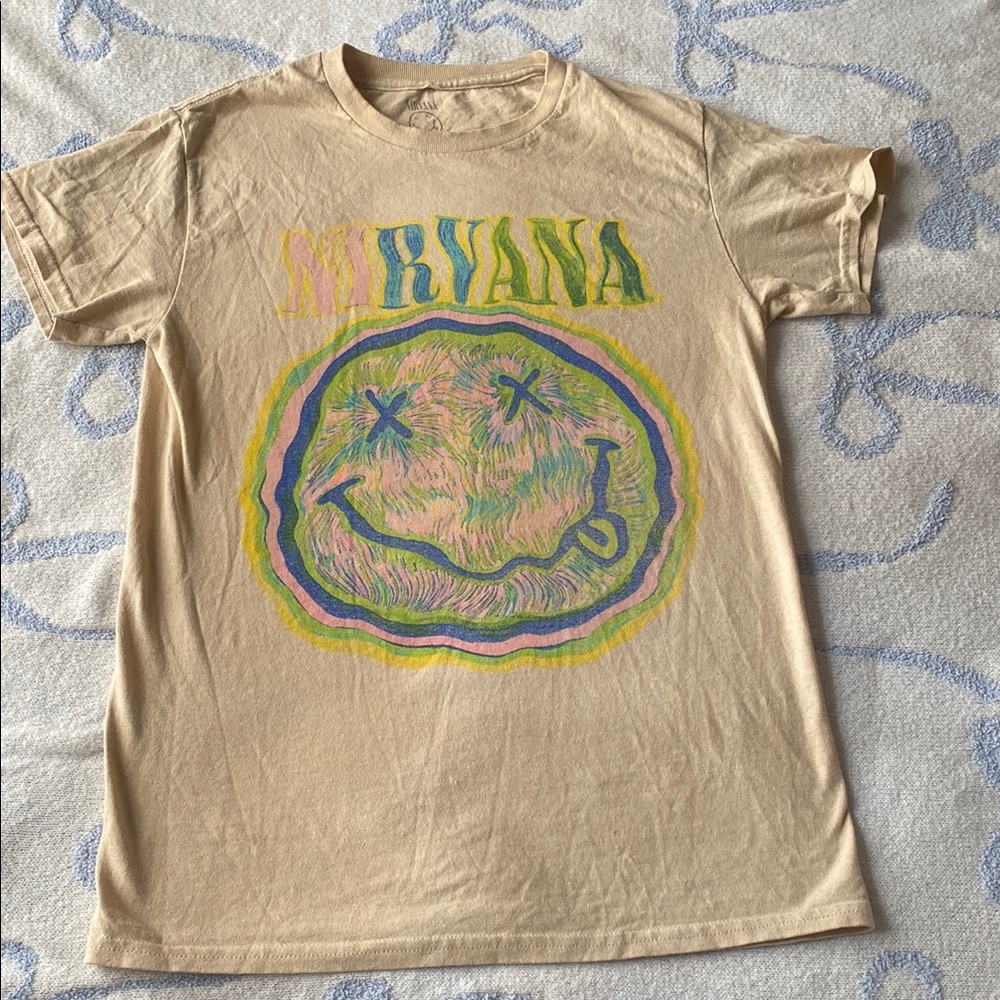Urban Outfitters Tan Nirvana Graphic Tee